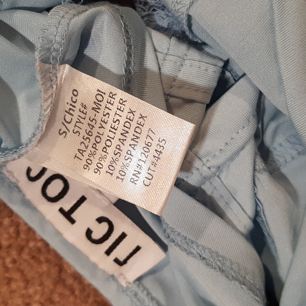 NWOT Tic Toc Blue Cropped Lace-Trimmed Top (Small) - Picture 8 of 8